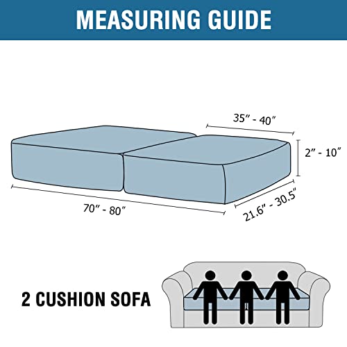 Velvet Stretch Couch Cushion Cover Plush Cushion Slipcover for Chair Loveseat Sofa Cushion Furniture Protector Seat Cushion Sofa Cover (Ivory / 2 Cushion Sofa)