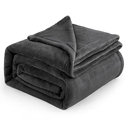 GentleSoft Fleece Blankets Queen Size Dark Grey (Charcoal / Queen (90" X 90"))