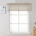 Sheer Taupe Valances for Windows 2 Pack (Taupe / 42"W x 14"L (Pack of 2))