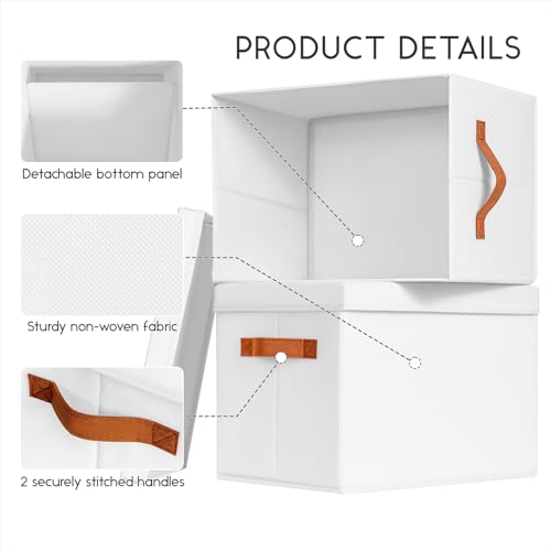Storage Bins with Lids (White / L(8-Pack))