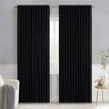 Black Back Tab Blackout Curtains 72x84 Inch Length 2 Panels Set (Black / 72"W x 84"L (Pack of 2))