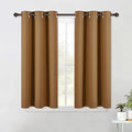 Sleek Blackout Curtains 45 inches Length for Small Windows (Gold Brown / 42"W x 45"L (Pack of 2))