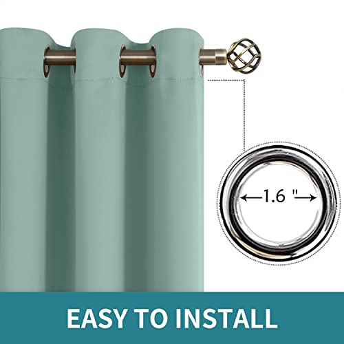 Frosty Green Room Darkening Curtains 84 Inch Long (Frosty Green / 38"W x 84"L (Pack of 2))