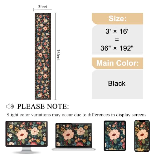 3x16 Runner Rug for Hallway (Black / 3' x 16' (Rectangular))