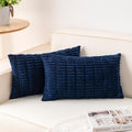 Pack of 2 Corduroy Decorative Throw Pillow Covers 12x20 Inch (Blue / 20" x 12" (Pack of 2))