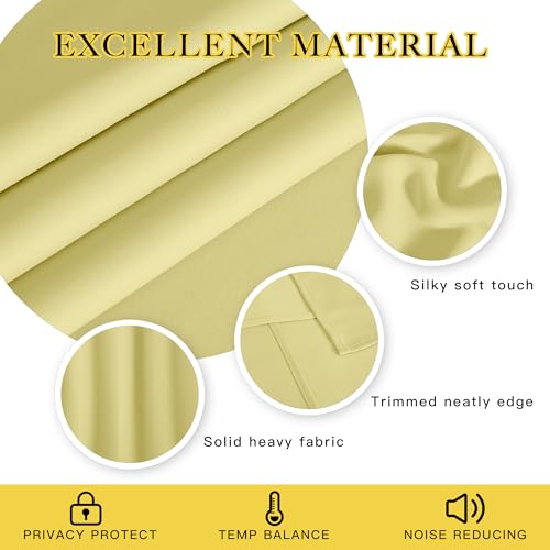 Kitchen Short Blackout Curtain and Drape (Paler Yellow / 52"W x 45"L (Pack of 1))