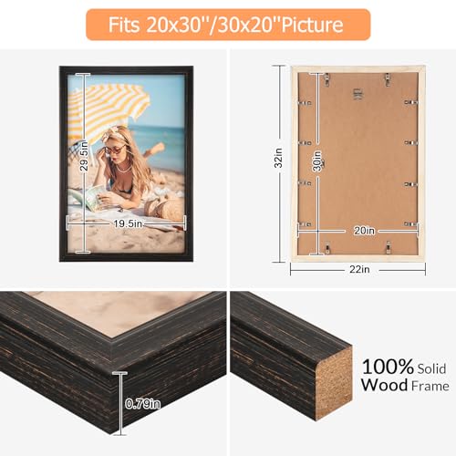 20x30 Wood Frame Black (Black / 20x30)