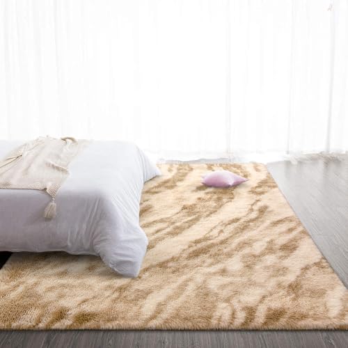 Super Soft Shaggy Rugs Fluffy Carpets (5' x 8' (Rectangular) / Light Tan Brown)