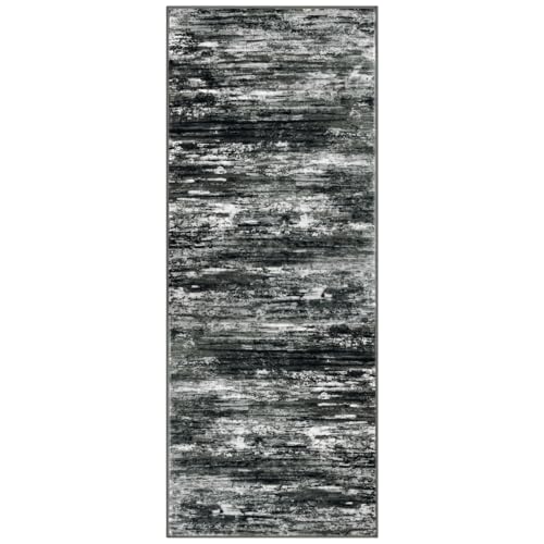 Kitchen Runner Rug for Hallway Non (Black White Grey Green / 2' x 5' (Runner))