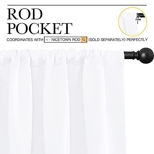 White Curtains (Pure White / 62"W x 63"L (Pack of 2))