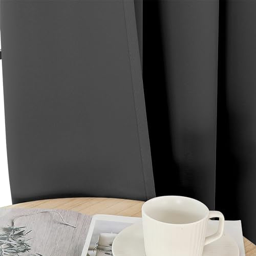 Blackout Curtains 108 Inch Length 2 Panels Set (Grey / 52"W x 108"L (Pack of 2))