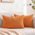 2 Packs Orange Long Lumbar Decorative Throw Pillow Covers 12x24 Inch for Couch Bed Sofa (Orange / 24" x 12" (Pack of 2))