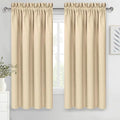 Blackout Curtains for Bedroom Living Room 52 x 63 Inch Long Beige (Beige / 52"W x 63"L (Pack of 2))