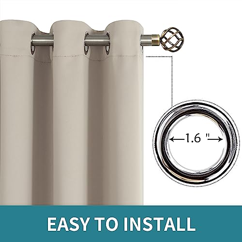 Room Darkening Curtains 72 Inches Long (Camel / 42"W x 72"L (Pack of 2))