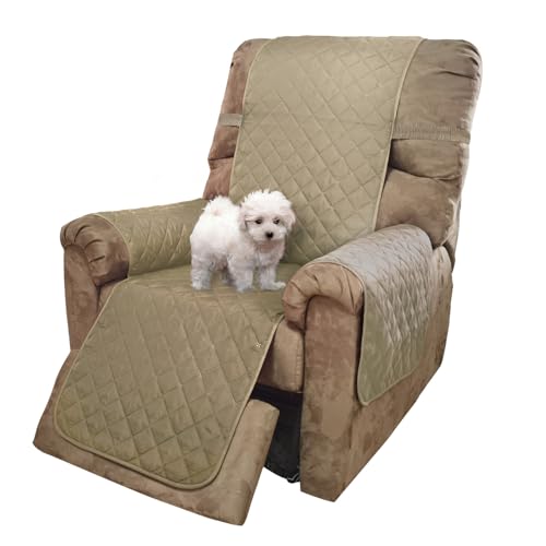Reversible Recliner Chair Covers (Light Camel/Beige / 28''recliner-oversized)