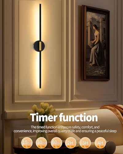 40" Battery Operated Wall Sconce Set of 2 (Black Gold / 40 Inch (2 Pack))