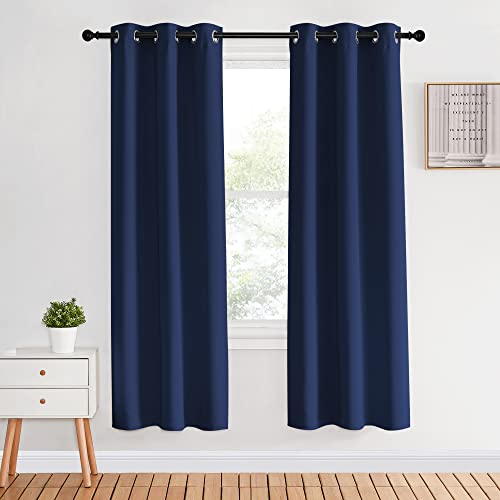 Blackout Curtain Panels 70 (Navy / 34"W x 70"L (Pack of 2))