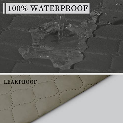 Double Protection 100% Waterproof Sofa Covers for Living Room (Dark Gray/Beige / Sofa Large)