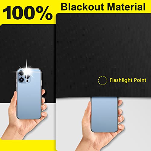 100% Blackout Curtains 2 Pack (Black / 57"W x 118"H (Pack of 2))