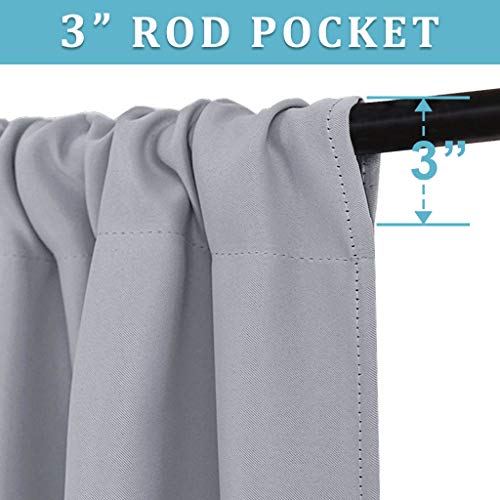 Cafe Blackout Curtains 24 inch Length for RV Camper Kitchen Window (Silver Grey / 42"W x 24"L (Pack of 2))