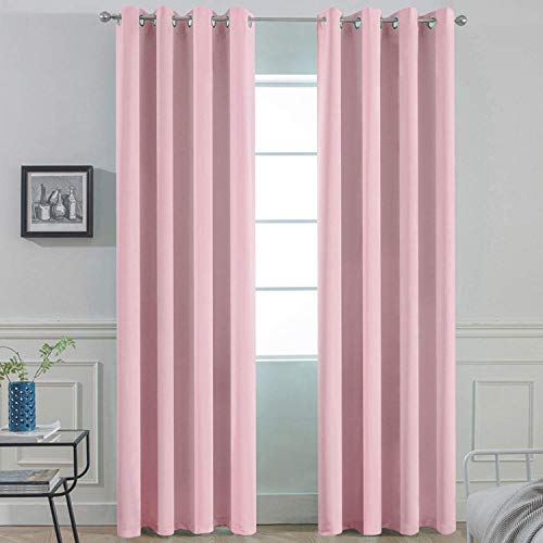 Room Darkening Curtains 52x84 inch Long Pink (Pink / 52"W x 84"L (Pack of 2))