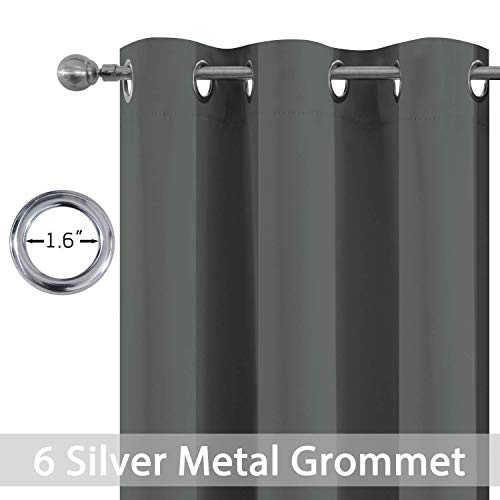 Blackout Curtains 38x72 inch Dark Grey Thermal Drapes (Dark Grey / 38"W x 72"L (Pack of 2))