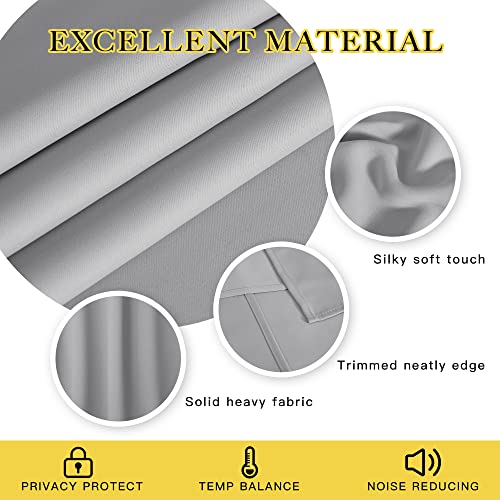 Blackout Curtain & Drape 84 inch Length (Silver Grey / 52"W x 84"L (Pack of 1))