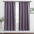 Blackout Curtains for Bedroom Living Room Nursery 72 inches Long (Greyish Purple / 42"W x 72"L (Pack of 2))