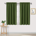 Blackout Curtains for Bedroom 38 x 54 Inch Long Olive Green 2 Panels (Olive Green / 38"W x 54"L (Pack of 2))