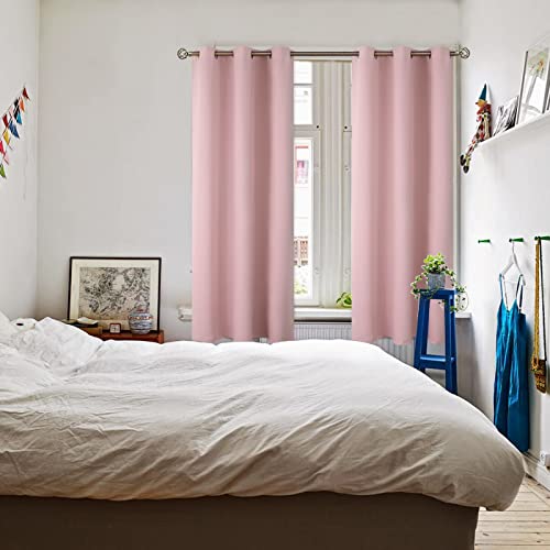 Pink Room Darkening Curtains 72 Inch for Bedroom (Baby Pink / 42"W x 72"L (Pack of 2))