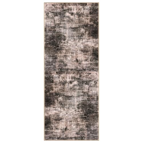 Abstract Runner Rug 3x8 Ft Washable Runners for Hallways (Brown/Rust / 3' x 8' (Rectangular))