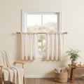 Linen Curtains 30 Inch Length for Kitchen Window (34"W x 30"L (Pack of 2) / Linen)