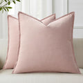 Fall Pink Linen Throw Pillow Covers 24x24 Set of 2 (Pink / 24" x 24" (Pack of 2))