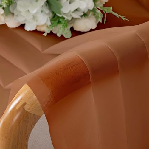Sheer Orange Curtains (Orange / 42"W x 78"L (Pack of 2))