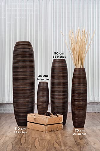 Large Floor Vase 34 inches Mango Wood for Pampas Grass (34 inches / Brown)
