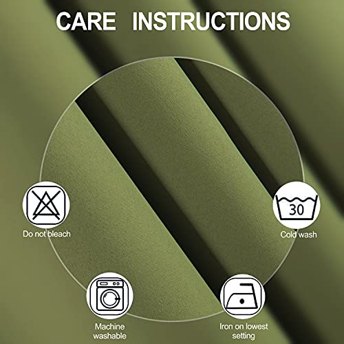 Olive Green Thermal Blackout Curtains (Olive Green / 52"W x 54"L (Pack of 2))