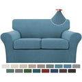 3 Piece Sofa Covers for 2 Cushion Couch Sofa Slipcover Soft Couch Cover for Dogs (Loveseat (2 Cushion) / Storm Blue)