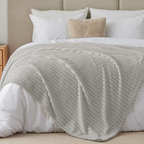 Ribbe Blankets Queen Size for Bed (Light Grey / Queen(90"x90"))