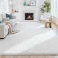 6x9 Fluffy Shag Area Rugs for Living Room Bedroom (White / 6' x 9' (Rectangular))