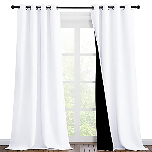 Pure White Blackout Curtains for Nursery 46" w x 90" L 2 Panels (Pure White / 46"W x 90"L (Pack of 2))