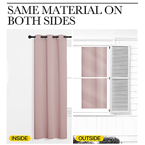 Modern Blackout Curtains Noise Reducing (Blush Pink / 42"W x 54"L (Pack of 2))