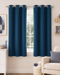 Morrocan Blue Decor Room Darkening Curtains 63 Inches Long 2 Panel (Dark Blue / 40"W x 63"L (Pack of 2))