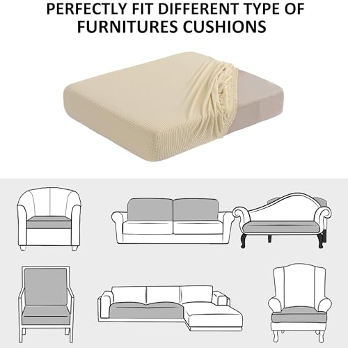 Water Repellent Sofa Cushion Slipcovers (Medium / Ivory)