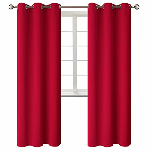 Red Blackout Curtains for Bedroom 72 Inch Long (Red / 42"W x 72"L (Pack of 2))