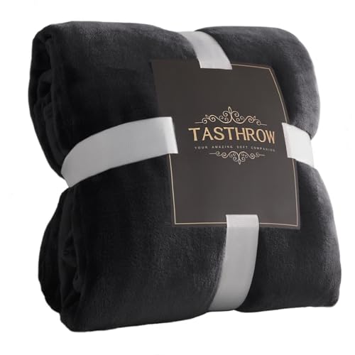 Large Flannel Fleece Throw Blanket (Two Pack 50"x70" / Black)