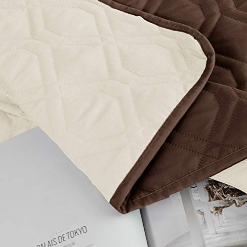 Waterproof Dog Bed Blankets Cover for Bed Couch Sofa Reversible (30x80 Inch (Pack of 1) / Chocolate+beige)
