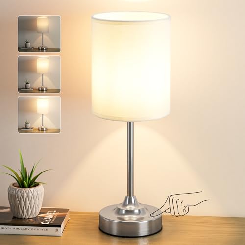 Touch Control Cordlss Table Lamp (White - Silver)