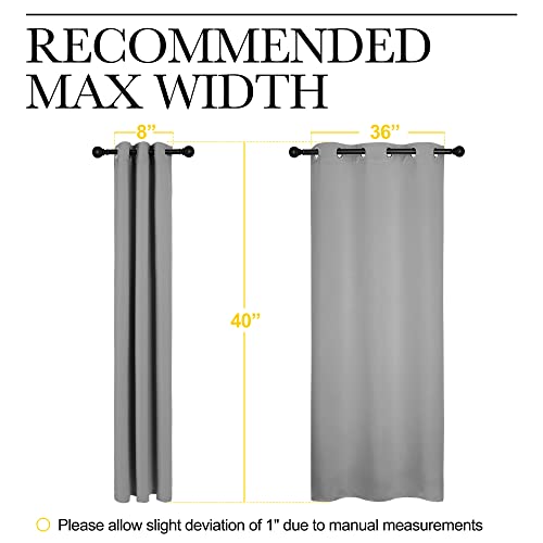 Silver Grey Blackout Curtain Panels for Bedroom (Silver Gray / 42"W x 40"L (Pack of 2))
