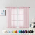 Sheer Curtains 45 Inch Long 2 Panels (Blush Pink / 42"W x 45"L (Pack of 2))