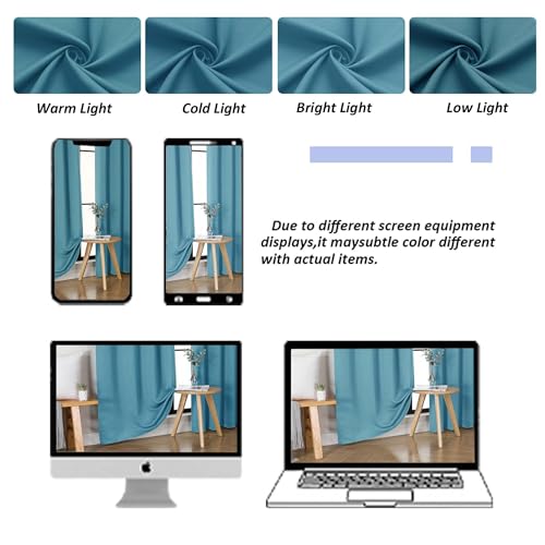 Ava Turquoise Blackout Curtains for Livingroom 84 Inches Long (Turquoise / 40"W x 84"L (Pack of 2))
